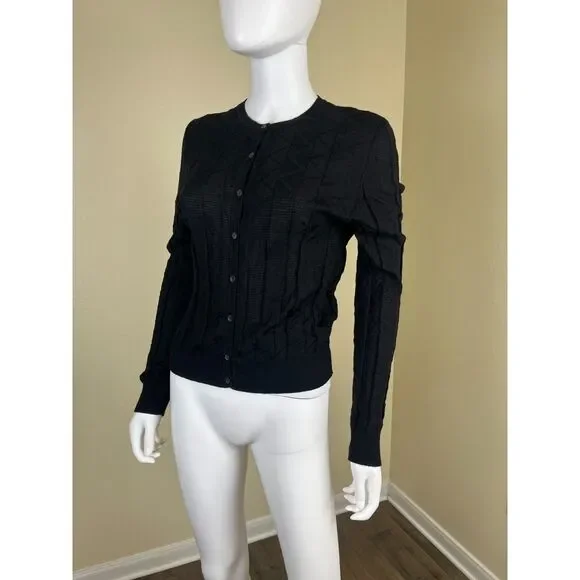 Missoni Women Size S Black Chevron Knit Cardigan Sweater Minimal Preppy Casual - Picture 11 of 16